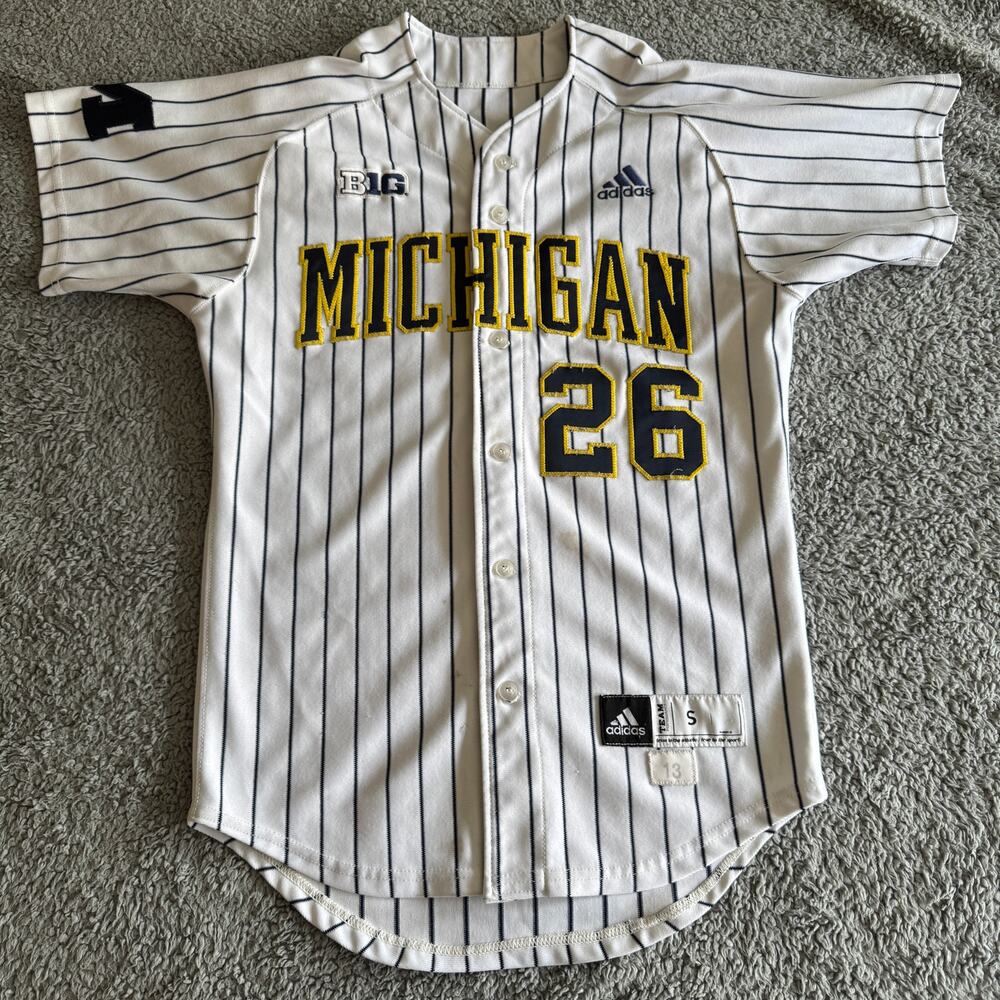 2013 Adidas Patrick Biondi NCAA Michigan Wolverines Game Used Baseball Jersey